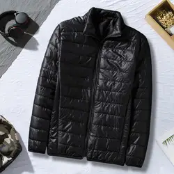 Abrigo de algodÃģn a prueba de viento para hombre, chaqueta suave con cuello levantado, bolsillos acolchados, cremallera, protecciÃģn del cuello, Invierno
