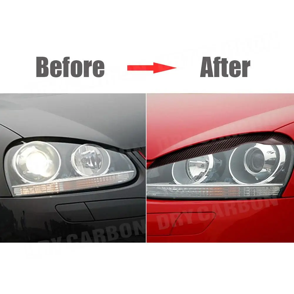 Car Accessories For Volkswagen MK4 Golf 5 MK5 Golf 3 MK3 Carbon Fiber Front Headlight Eyebrow Eyelid Sticker Trim Bodykits