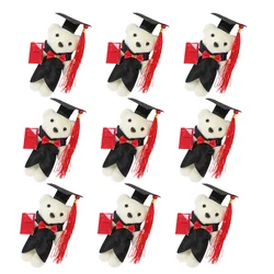 9 Pcs Graduation Season Dr Bear Plush Figure Toys Cartoon Cute Stuffed Polyester Bears