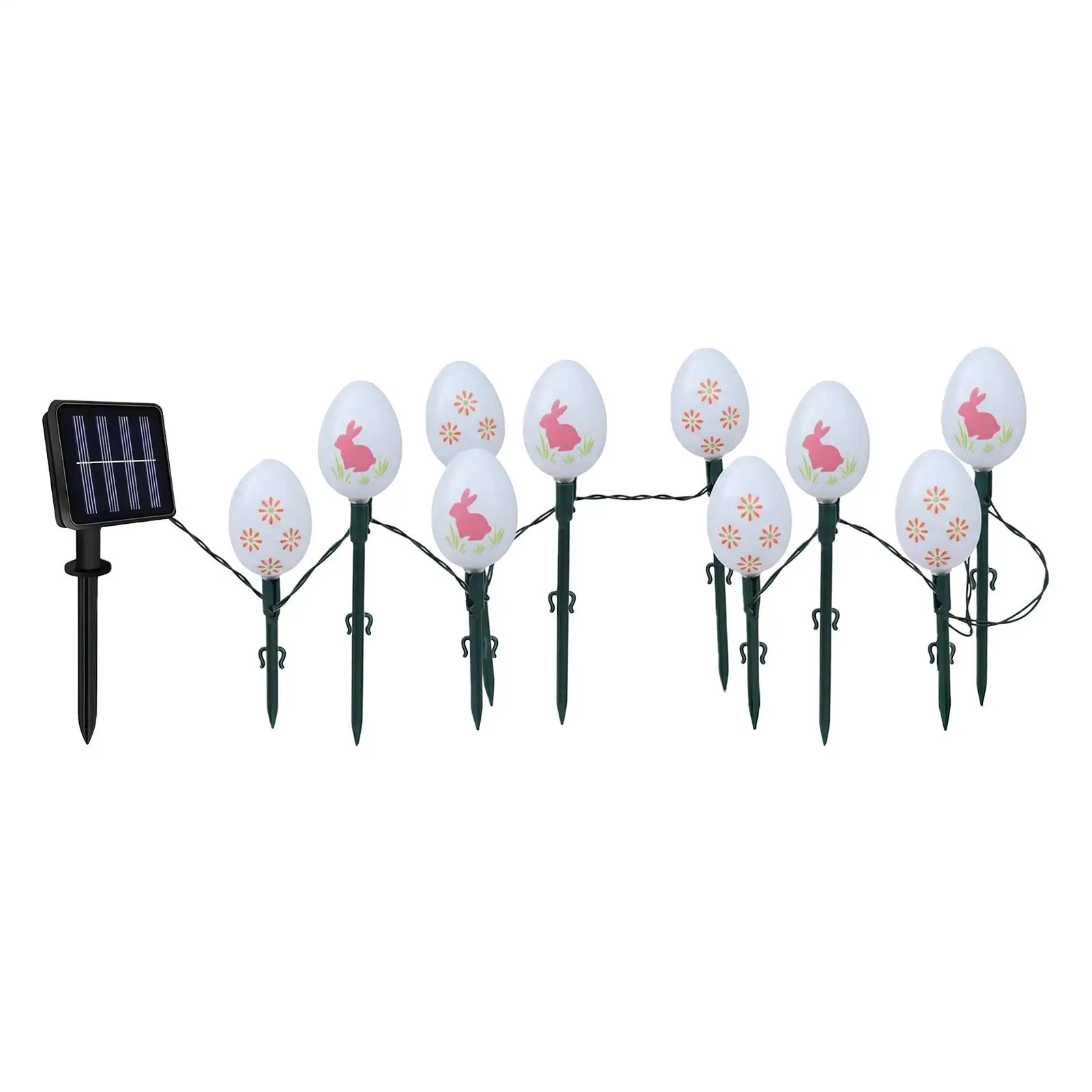Solar Egg Pathway Lights for Outdoor Easter Decor Waterproof Glow Easter Eggs Exterior Porch Lawn Yard Garden Lighting