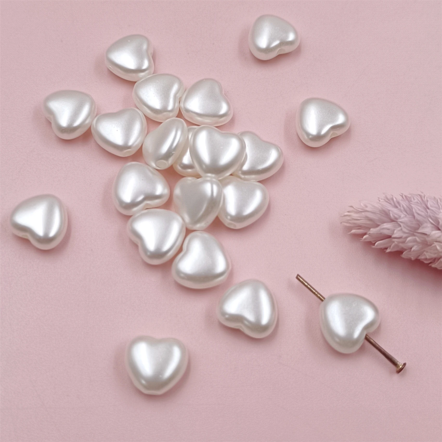 5pcs/20pcs White Imitation Pearl Acrylic Shell Star Heart Beads For DIY Bracelet Necklace Pendant Jewelry Making