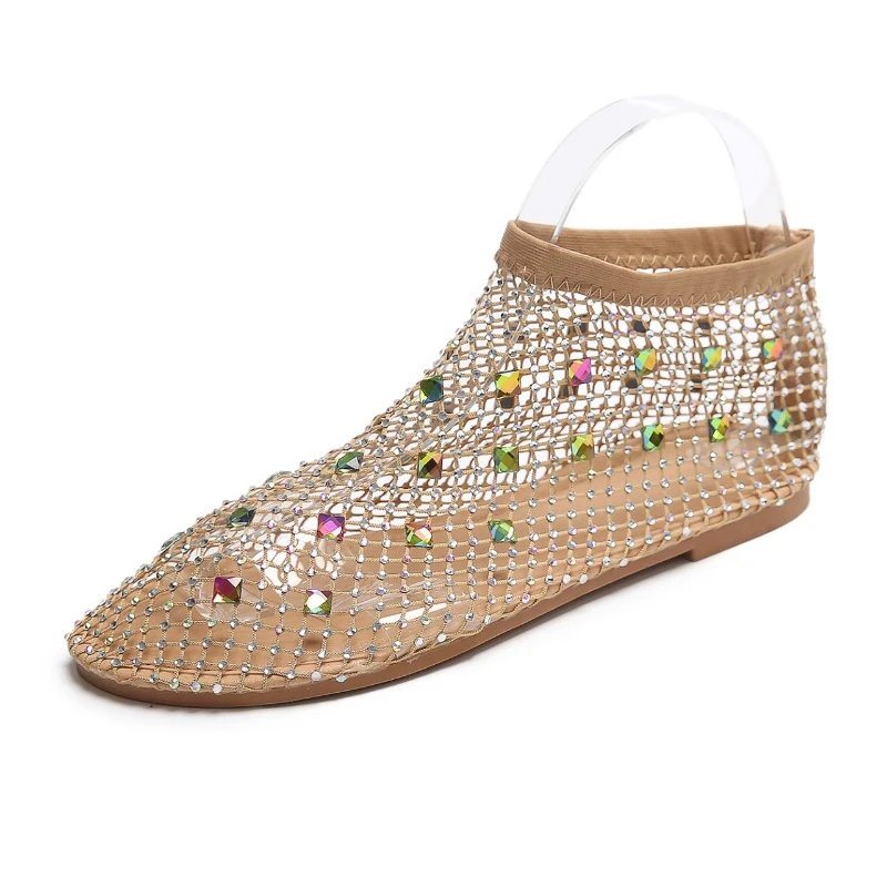 2024 scarpe da donna di alta qualità Slip-on stivali da donna Fashion Grid Crystal Dress Boots donna vendita calda sandali con punta tonda stivali