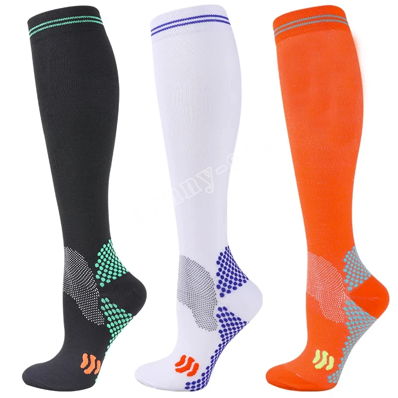 Calcetines de compresión para hombre y mujer, medias deportivas de nailon para aliviar el dolor, Maratón, baloncesto, senderismo, 20-30mmHg