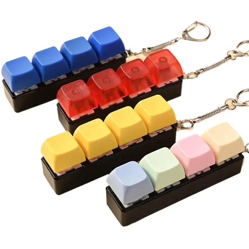 Desk Fidget Keycap Toy for Adults Stress Relief Portable Mechanical Button Anxiety Reducer Keychain