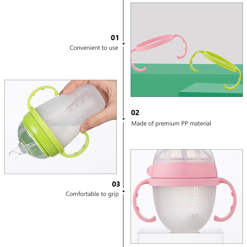 

6 pcs Baby Handles Premium Pp Non-Slip Ergonomic Wide Mouth Feeding Bottle Handle Kids Milk Bottle Accessories