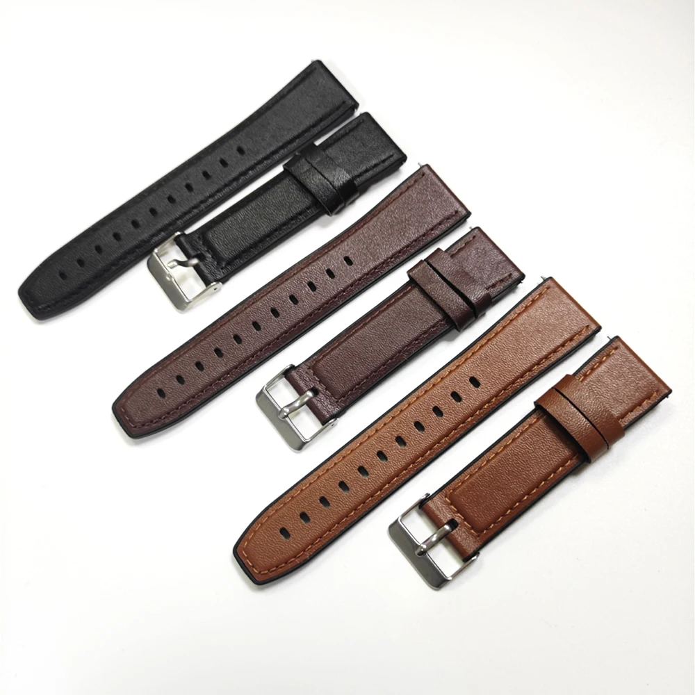 22mm Leather+Silicone Strap For Fossil Band GEN 6 5 5E 44mm GEN 5 LTE 45mm/Carlyle/Julianna/Garrett HR Bracelet Accessories Belt