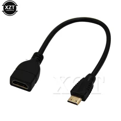 20 см 1080P 3D Mini HDMI-совместимый штекер-HDMI-совместимый гнездо конвертер адаптер кабель шнур для ноутбука компьютера