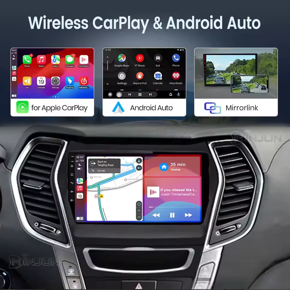 For Hyundai Santa Fe 3 2013 - 2016 Carplay Auto 4G+WIFI GPS Qualcomm Car Radio Navigation Multimedia Video Player Android 16