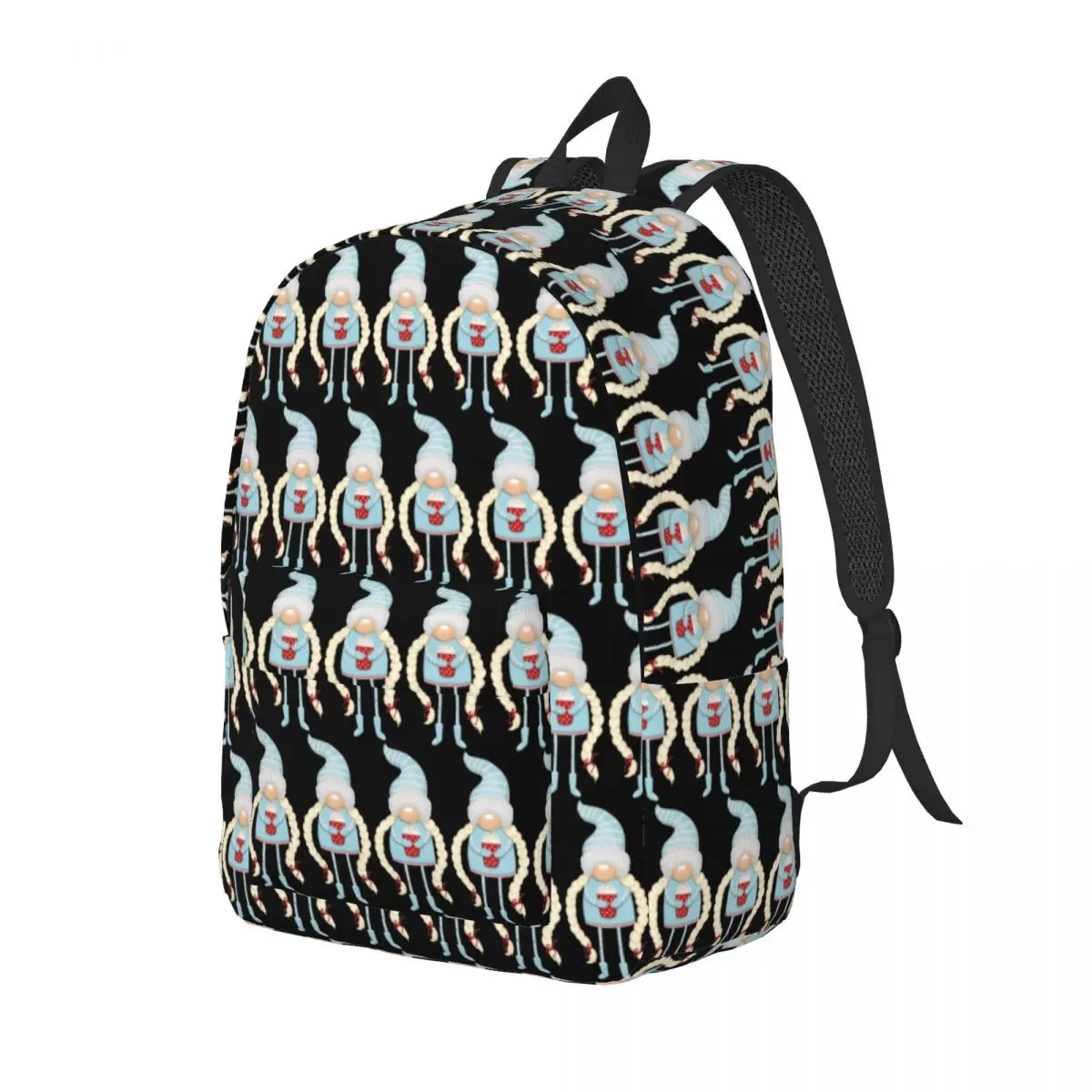 

Christmas Gnome With Coffee Backpack Daypack Large Capacity Children BookBag School Bag Shoulder Bags for Boys Girls