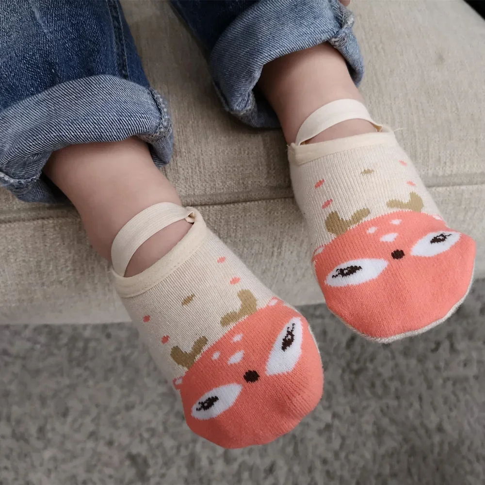 

0-1Y Hot Sale Baby Socks Infant Walk Socks Toddler Floor Non-slip Cute Cotton Shoes 6 Colors Polyester Socks Grip Slippers 1Pair