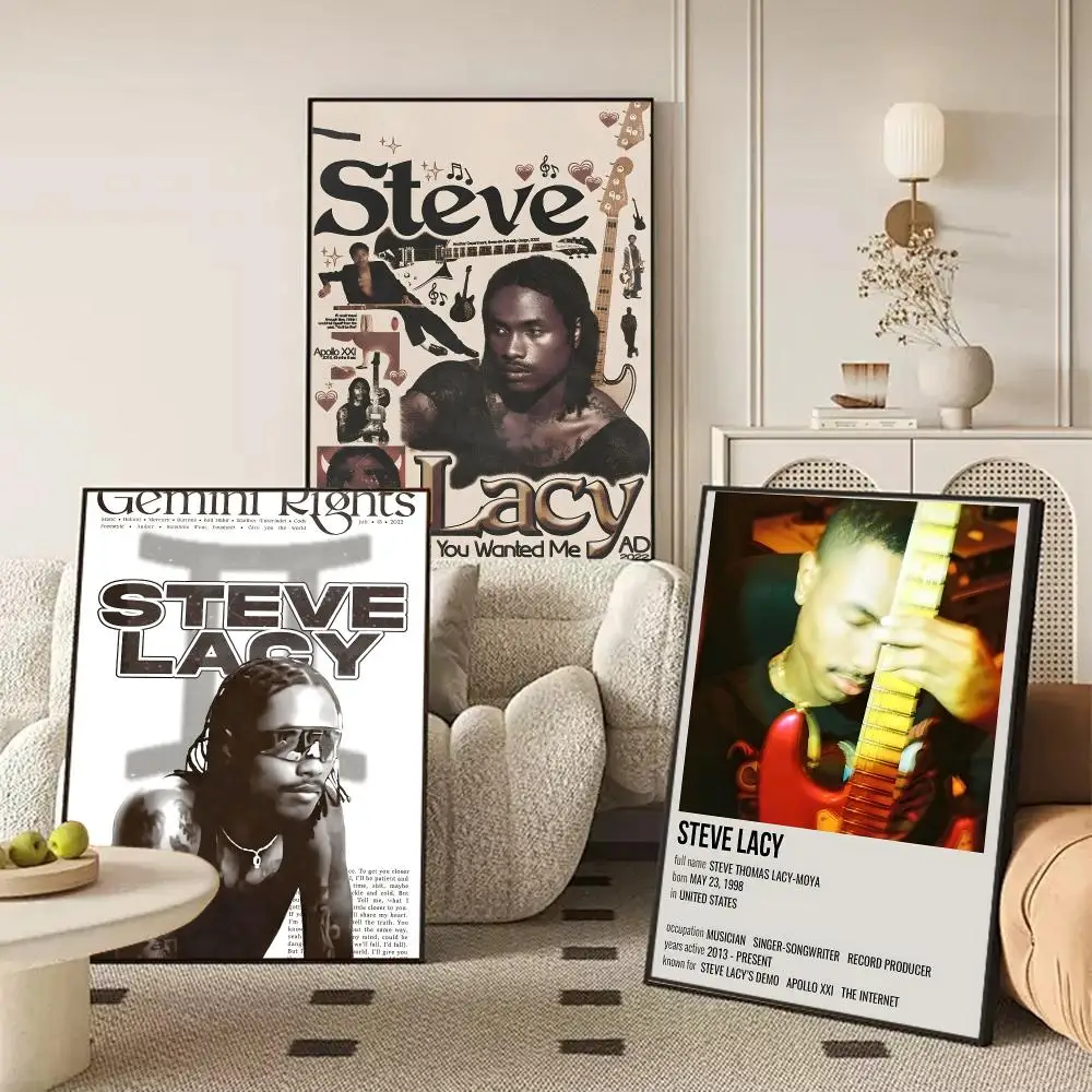 A-American Singer Steve Lacy Music Album Cover Poster Canvas painting with prints Home bedroom living room decoration gift