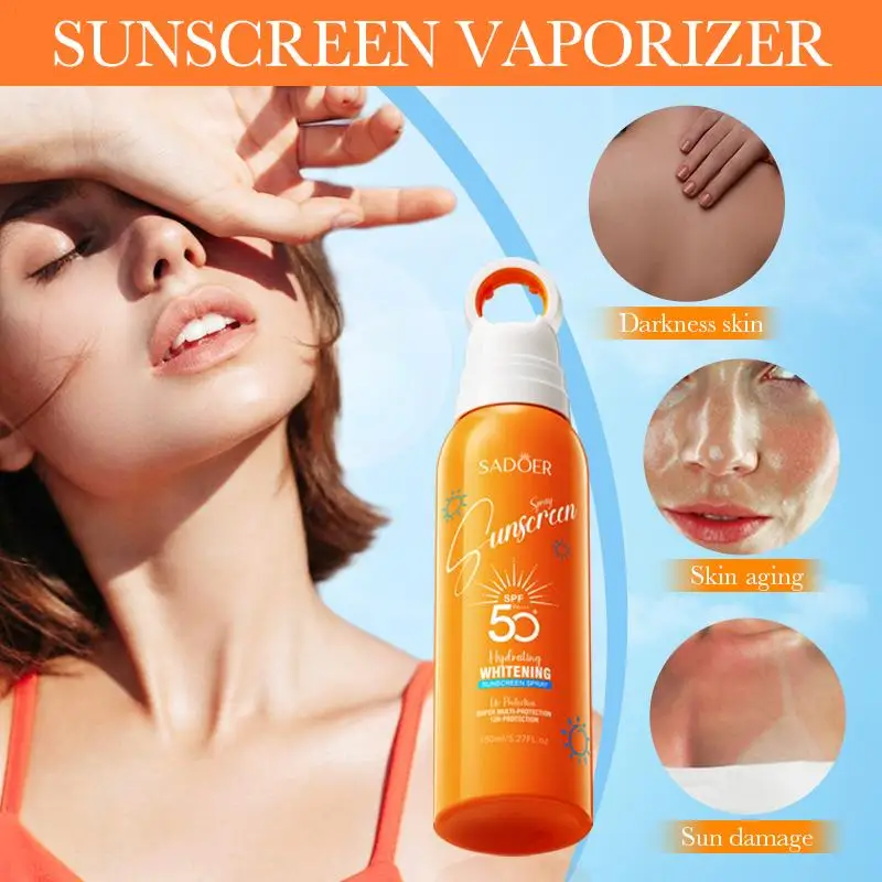 

SADOER SPF50+ Солнцезащитный спрей Легкий увлажняющий нежирный водостойкий УФ-защитный спрей для ежедневного использования на открытом воздухе