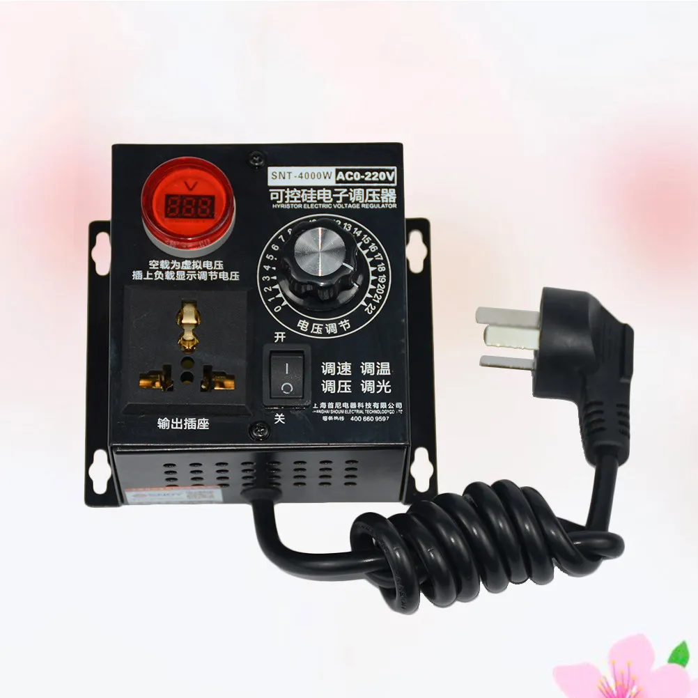 

220V 4Kw Voltage Controller Fan Speed Adjustment Motor Control Electronic Regulator Plug Fan Dimmer Voltage Regulator