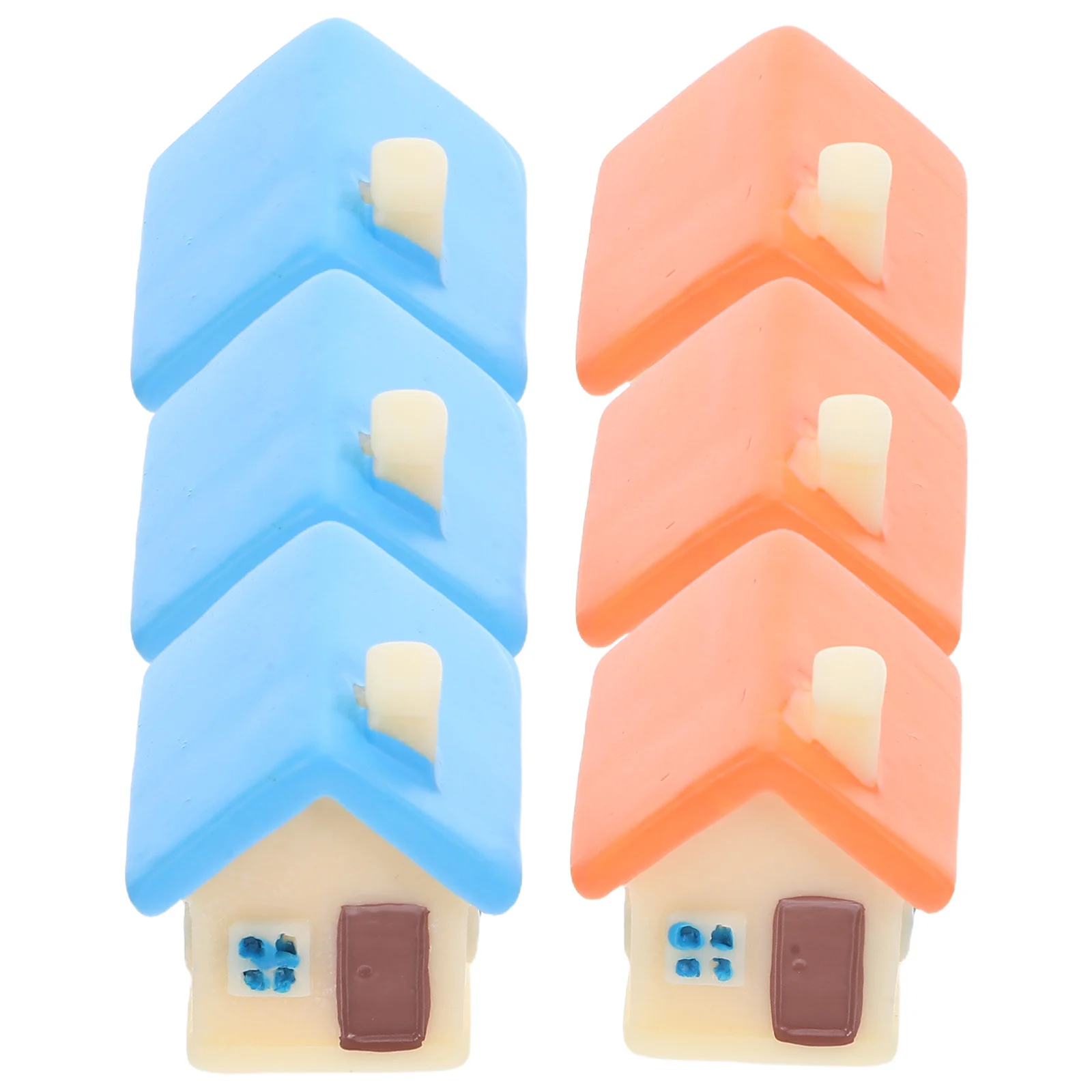 

6pcs Fairy Garden House Miniature Resin Dollhouse Accessories Micro Landscape Plant Pot Decorations Mini House Fairy Garden