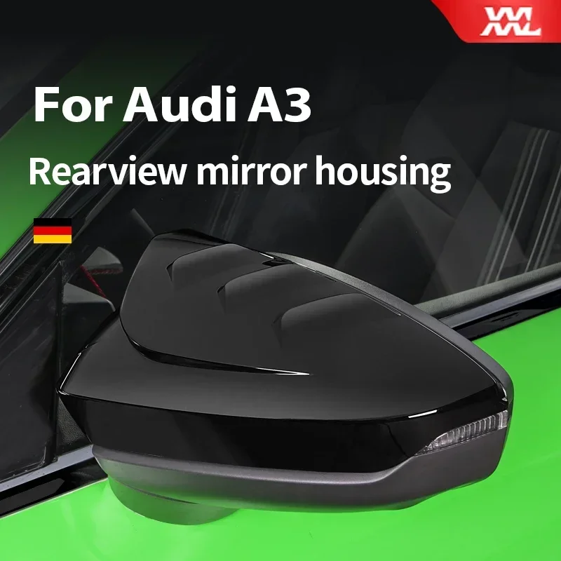 For Audi A3 8Y 2021 2020 Sportback Limousine Sedan Rearview Mirror Cover Carbon Fiber Pattern Car Exterior Accessorie