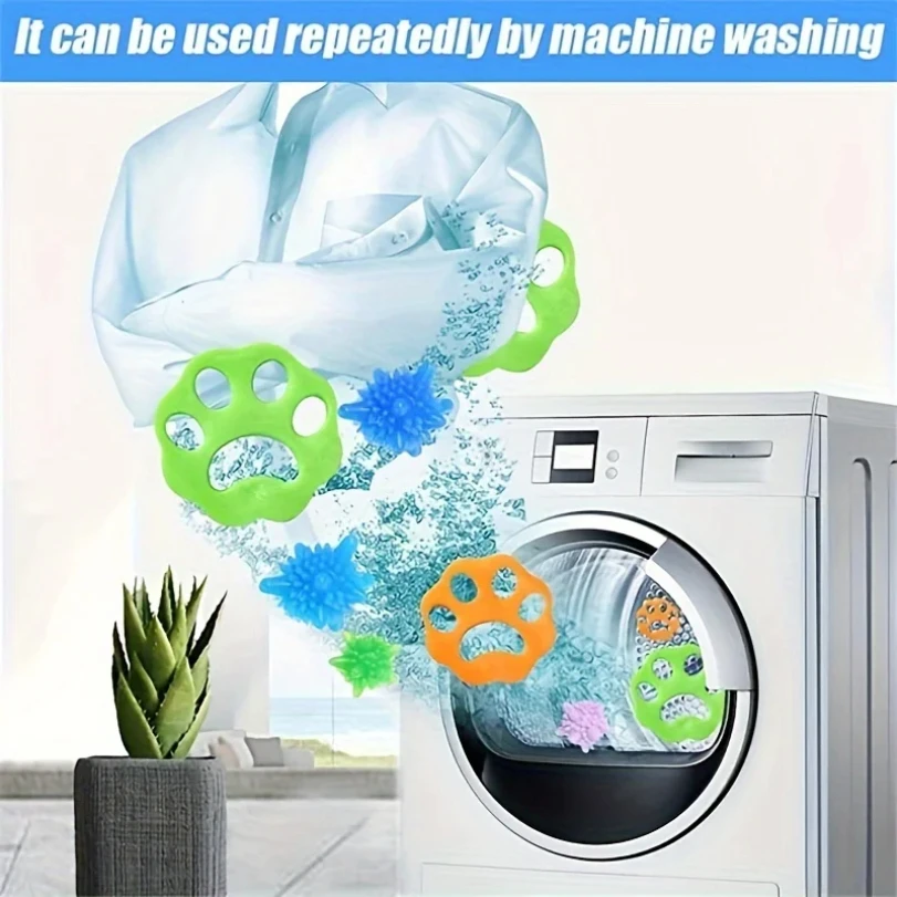 2Pcs Reusable Pet Hair Remover Laundry Lint Fur Catcher Anti-tangle Cleaning Tool For Washing Machine Dryer Cat Dog Clothes