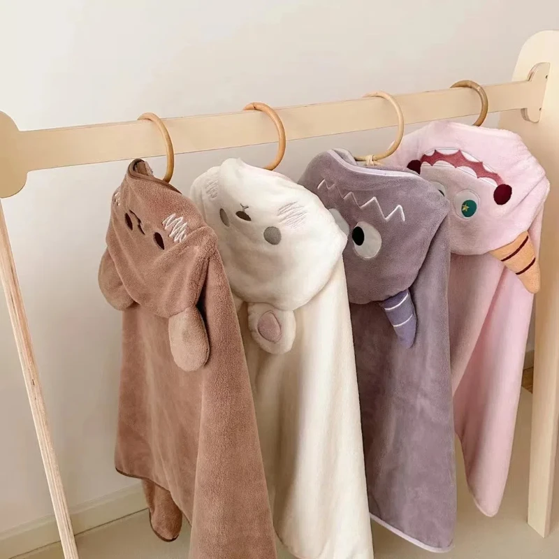 

Quick-drying Coral Velvet Bathrobe Hooded Baby Hooded Bath Towel Children's Bath Towel Poncho