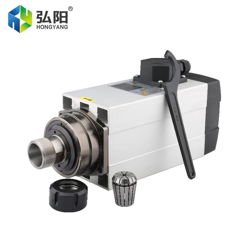 HQD Spindle 4.5kw ER32 Square Air-Cooled Spindle Motor 220v 380v Woodworking Engraving 18000RPM 300Hz For CNC Router