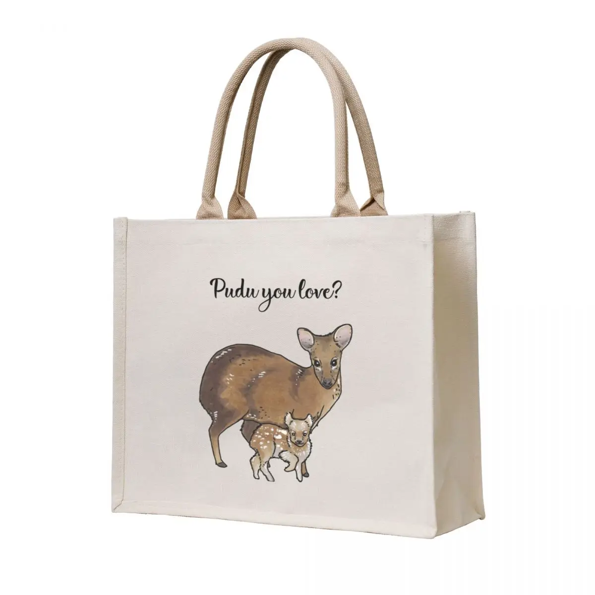 

Pudu - Animal series Tote Bag custom fabric bag Women bags canvas shopping bag canvas tote