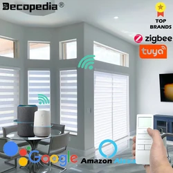 Decopedia Cordless Zebra Blinds Window Blinds Manual Battery Motorized Roller Blinds Day and Night for Sliding Doors Customized