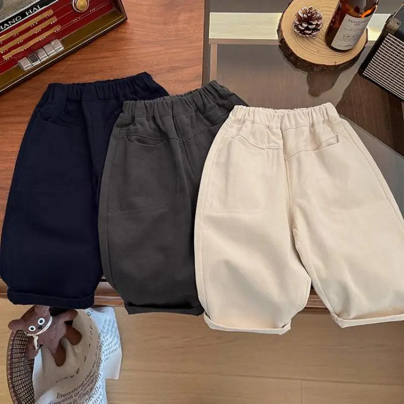 

2025 Autumn New Children Casual Pants Solid Boys Girls Harem Pants Loose Baby Trousers Toddler Cotton Pants Fashion Kids Clothes