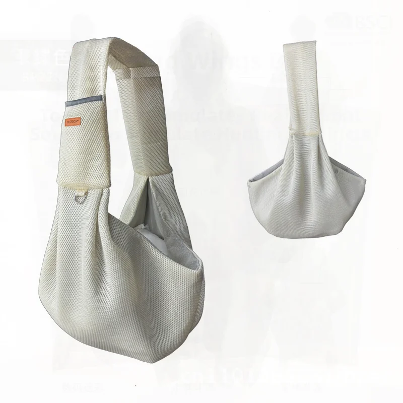 

Summer Pet Outing Crossbody Bag Portable Breathable Cat And Dog Carrier Solid Color Polyester Slightly Soft Pet Supplies