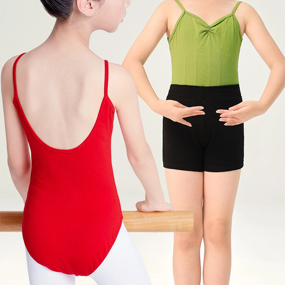 

Детские балетные купальники-майки для девочек, гимнастические костюмы с V-образным вырезом на спине, летние купальники, детские костюмы