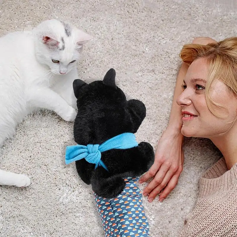 หุ่นแมวนักมวยปล้ํามวยปล้ําถุงมือนิ้วมือ Story Puppet Soft Plush Cat มวยปล้ําของเล่นสัตว์ถุงมือมือ Interactive เล่นของเล่น