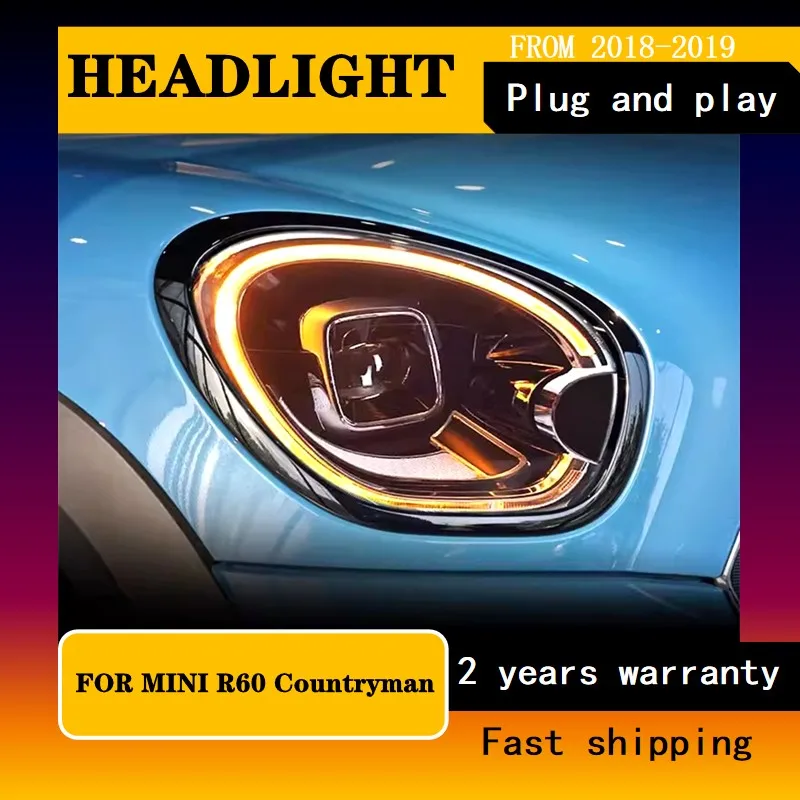 

Car Styling for Head Lamp for MINI R60 Headlight 2010-2016 Headlights Countryman R60 DRL Turn Signal High Beam Angel Eye Project