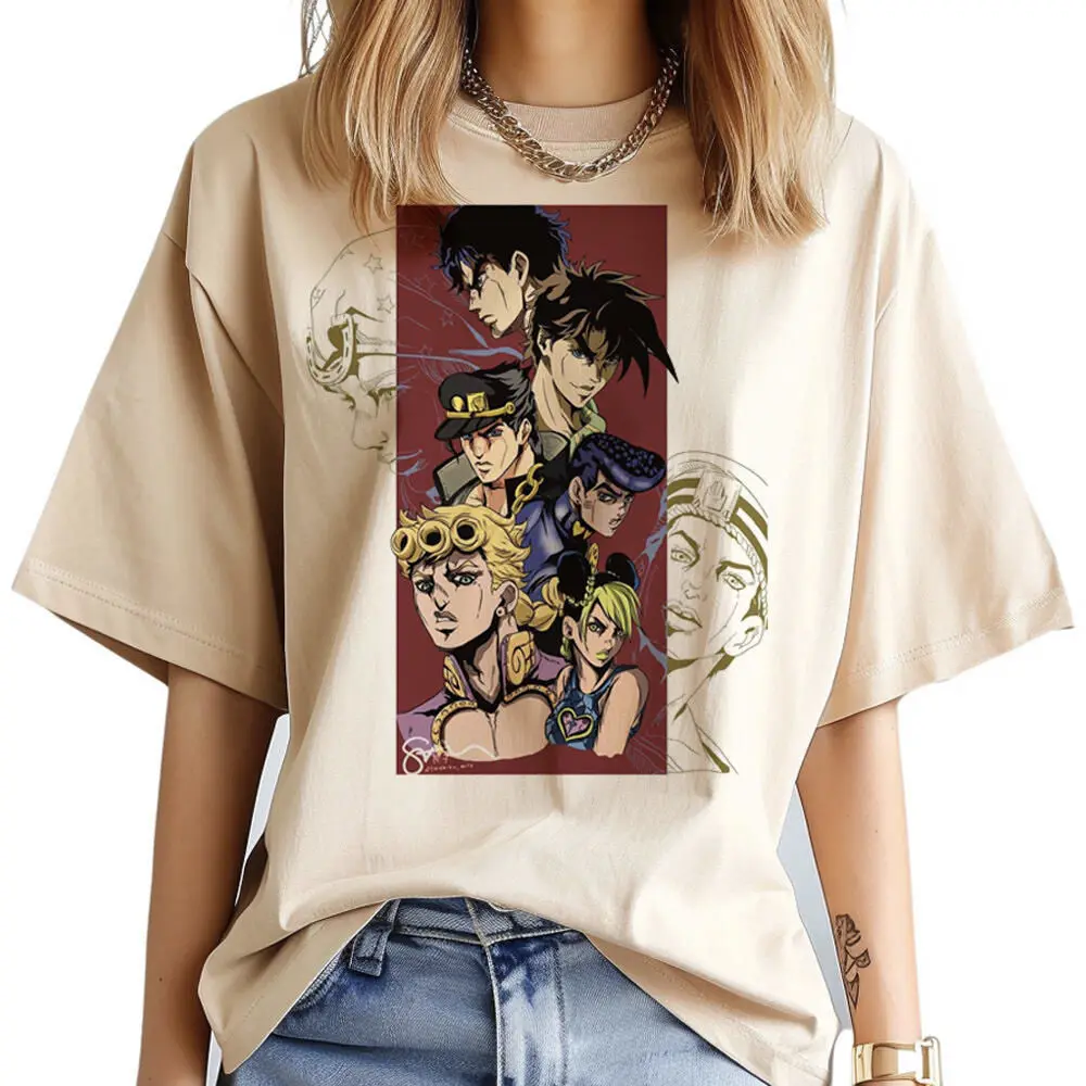 

Футболка Jojo Bizarre Adventure Steel Ball Run подростковая классическая эстетичная модная ретро готическая футболка женская модная аниме панк цифровой