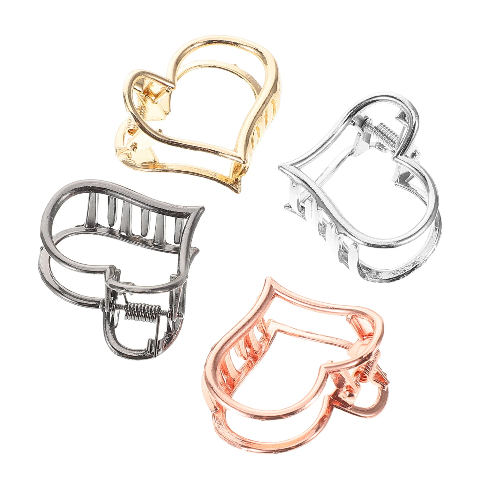 

Набор из 4 заколок-сердечек: минималистичные зажимы для волос для женщин, элегантные заколки-крабики, модные аксессуары для волос для свадьбы, вечеринки, выпускного бала