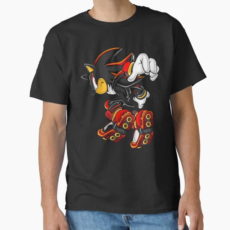 

1021 Sonic The Hedgehog Shadow Character Paint Graphic T-Shirt Y2K clothes Cartoon tee Short Sleeve Anmie All size tops