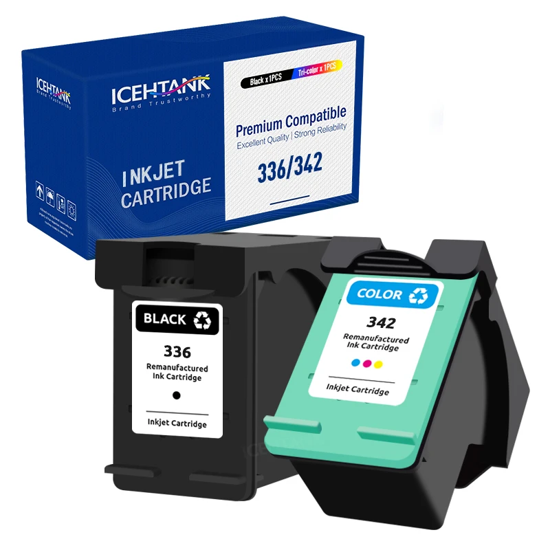 Icehtank Ink Cartridge 336 342 Replacement For HP336 For HP342 For HP Deskjet 5440 PSC1510 Photosmart 1500 C3100 C3180 D5420