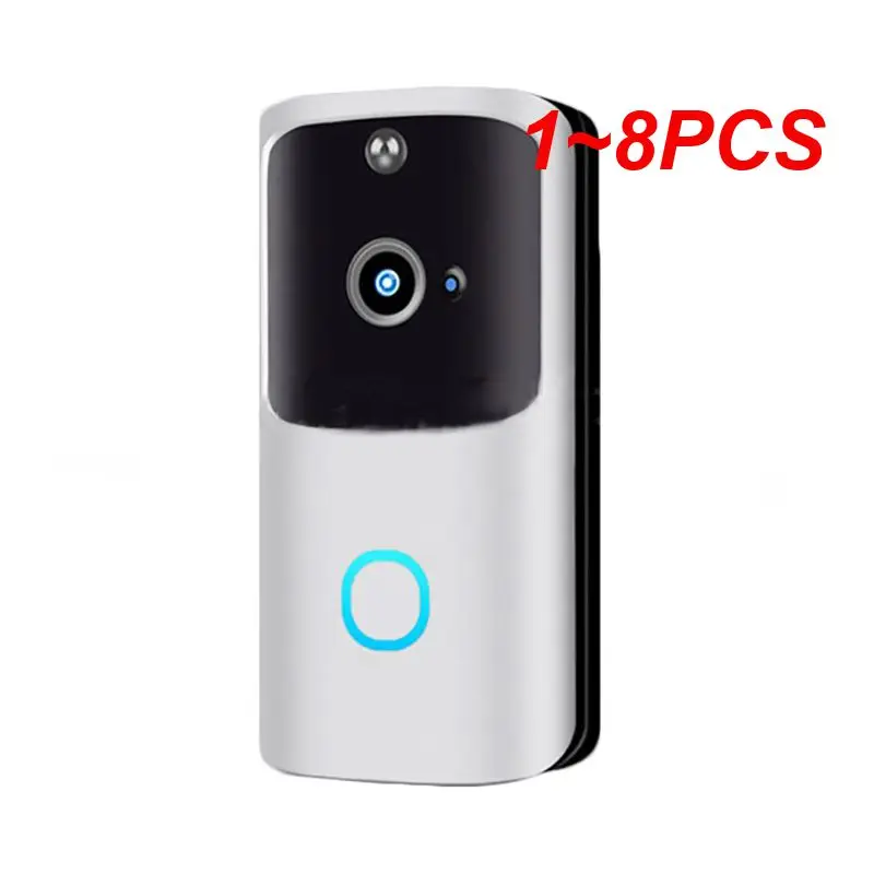 

1~8PCS Wifi Doorbell Rainproof Noise Cancellation Brand New Two-way Talk Smart Home Smart Doorbell Silver