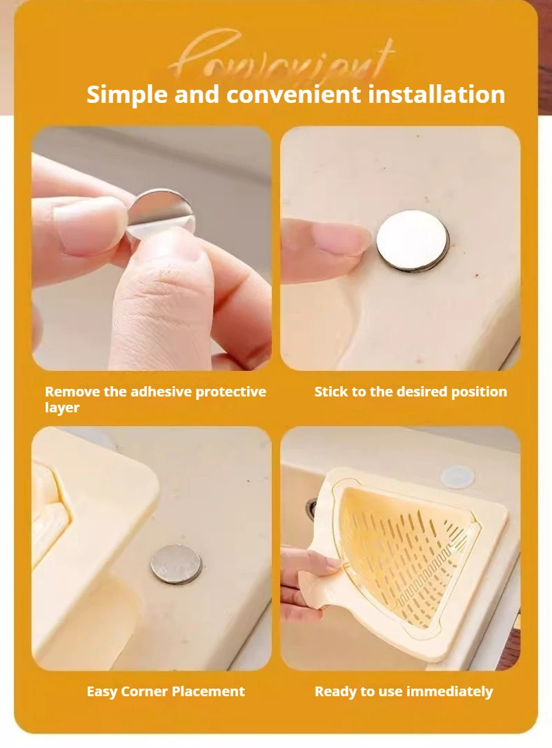 Magnetic Sink Strainer Basket Household Kitchen Food Residue Filter Drainage Storage Rack Free Magnet Included