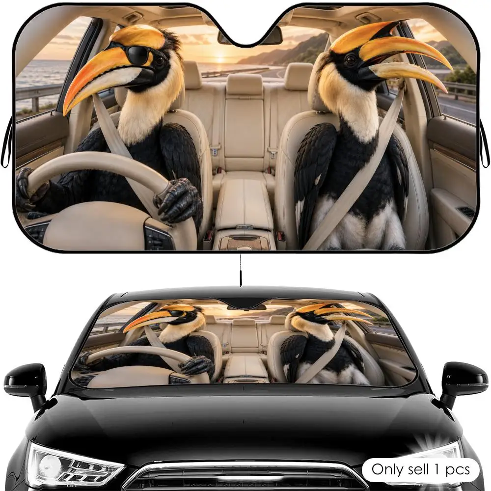 

Hornbill Driving Travel Sun Visor Reusable Aluminum Foil Car Windshield Sun Visor UV Protector Heat Insulation Cover Shade