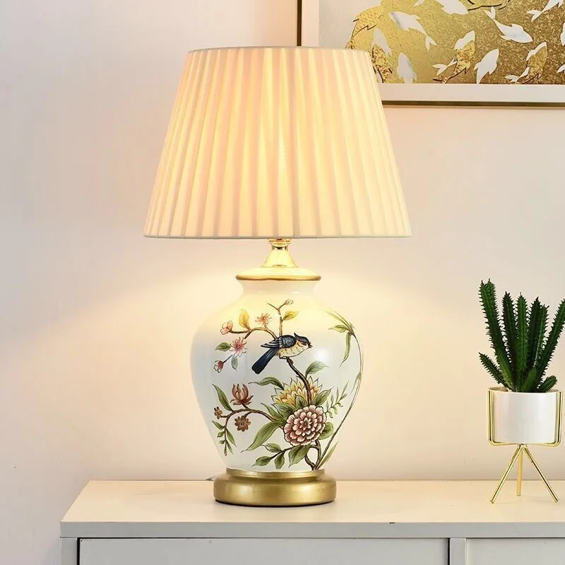 Customized New Chinese classical art living room lamp game Rgb hotel bedside Led desk cement desk lamp