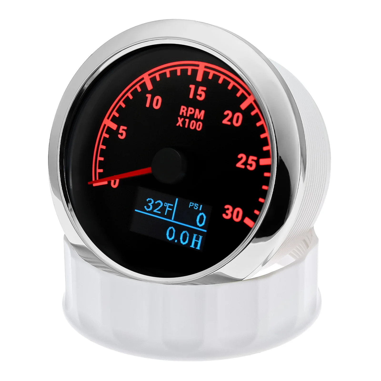 Digital 4 IN 1 Tachometer Water Temperature Oil Pressure Hourmeter With Red Backlight For Boat Car Boat ATV 3K-8KRPM Tacho Meter