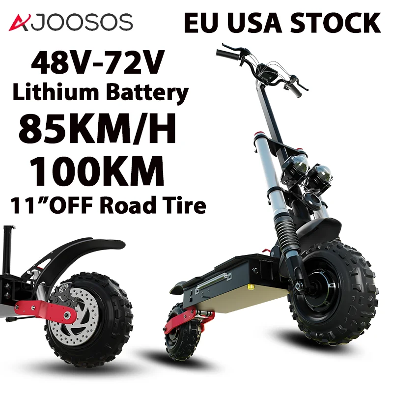 Dual Shock Apsorption Electric Scooter 48V-72V Lithium Battery Scooter Electric 100KM Long Range E Scooter 11