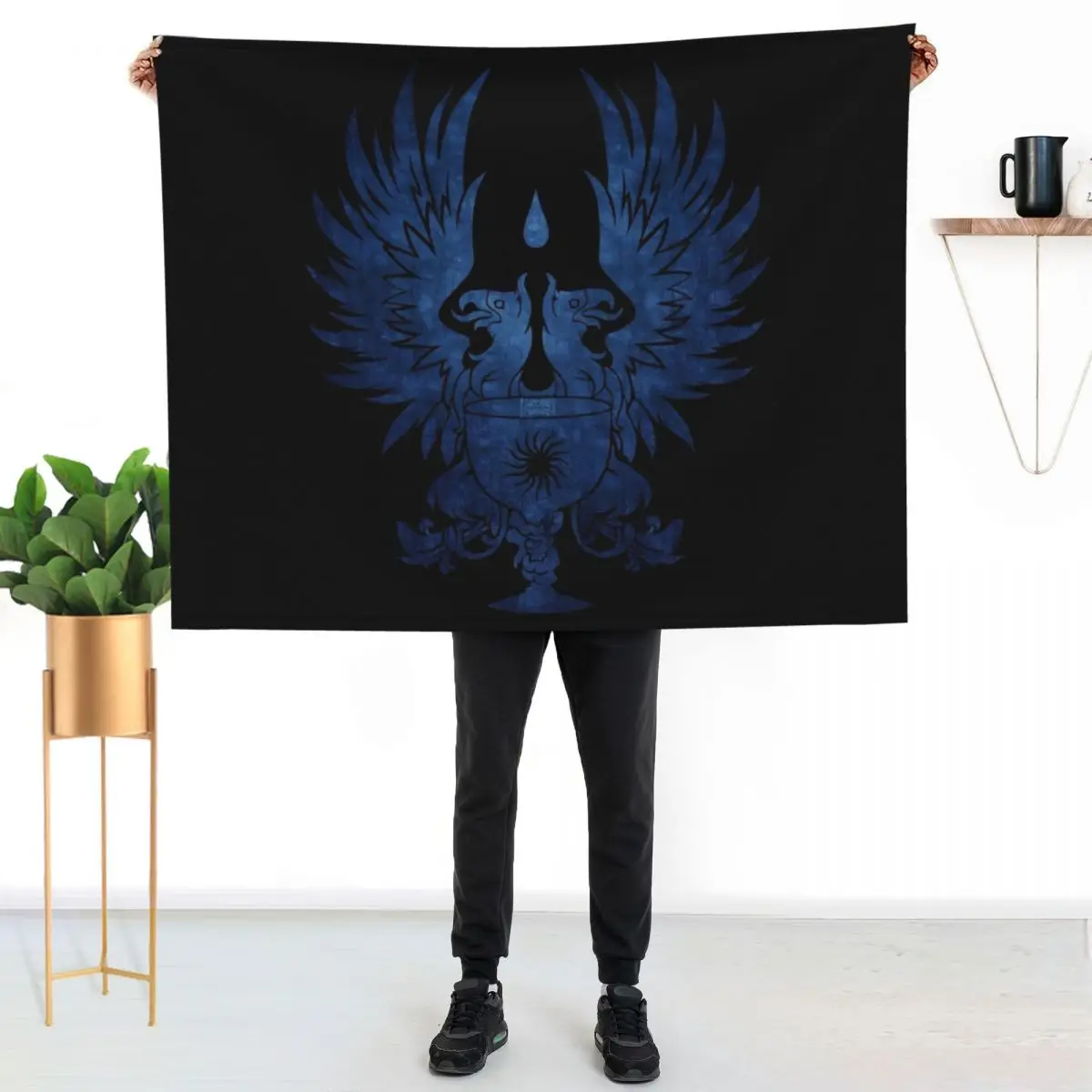 

Dragon Age: Grey Warden Blue Throw Blanket Soft Solid Color Blanket for Couch Bed