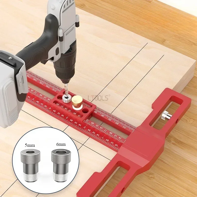 Adjustable Drilling Hole Size High-precision Positioning Ruler T-shaped Right Angle Marking High-precision Protractor WoodenTool