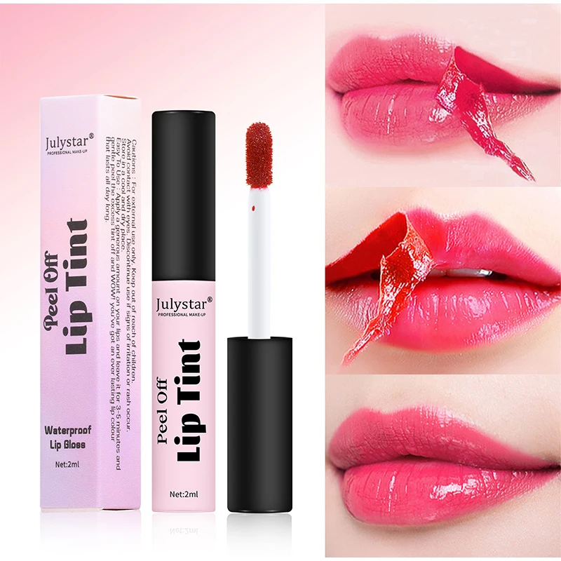 6 Colors Peel Off Liquid Lipstick Waterproof Longlasting Tear Pull Lip Lint Cosmetic Lipgloss Mask Moisturizer Makeup Lipgloss