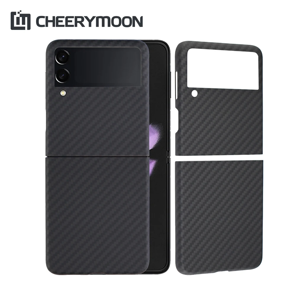 Real Aramid Fiber For Samsung Galaxy Z Flip 3 4 Ultra-thin For Galaxy Flip4 Flip3 Carbon Fiber Protective CASE Cover