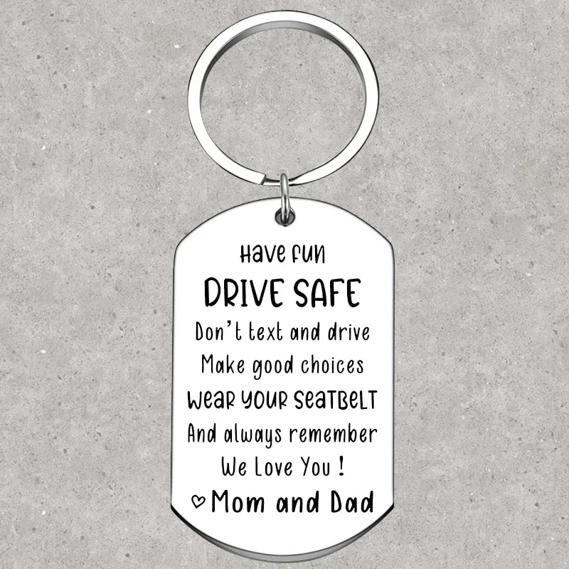 

Hot Teenager Gifts Keychain Teen Girls Boys Drive Safe Key Rings Daughter Son Graduation Gift