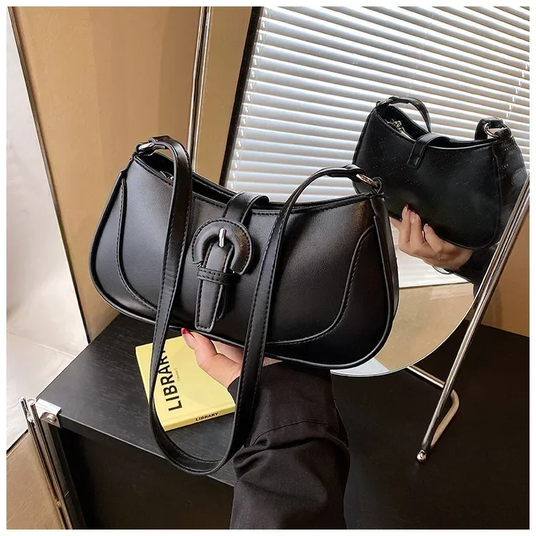 

2025 Trendy! Nude Apricot Niche Crescent Bag for Women - PU Leather, Crossbody/Shoulder, Chic Minimalist Style