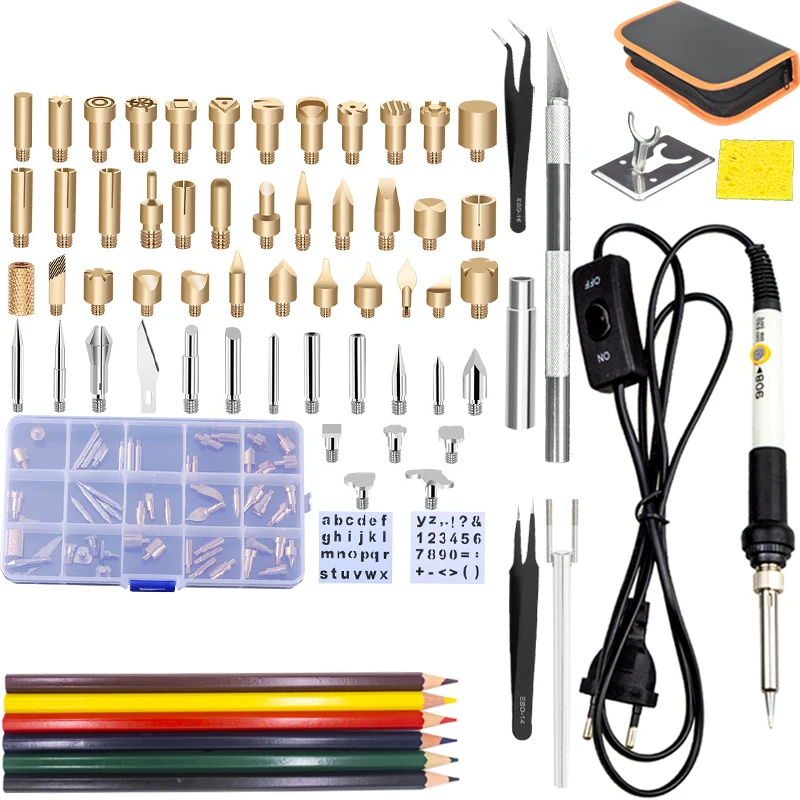 53 Piece Set of Soldering Iron Head Carving and Painting Set of Gourd Soldering Tools Soldering Pen Electric Soldering Iron Sold