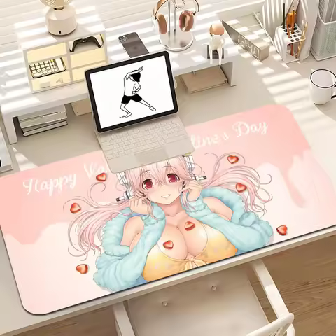 Super Sonico Girl anime 90x40cm Big Keyboard Mat Table Mat Students Gamer Desktop Mousepad Gaming Mouse Pad Desktop Mat
