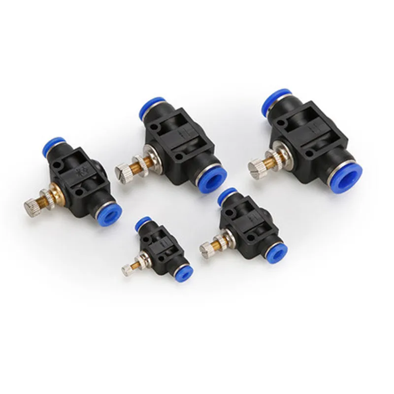 Pneumatics Air Throttle Valve Speed Control Quick  Hose Tube Water Fitting Connector Pneumatic Fittings  Adjust 4mm 6mm 8mm 10mm