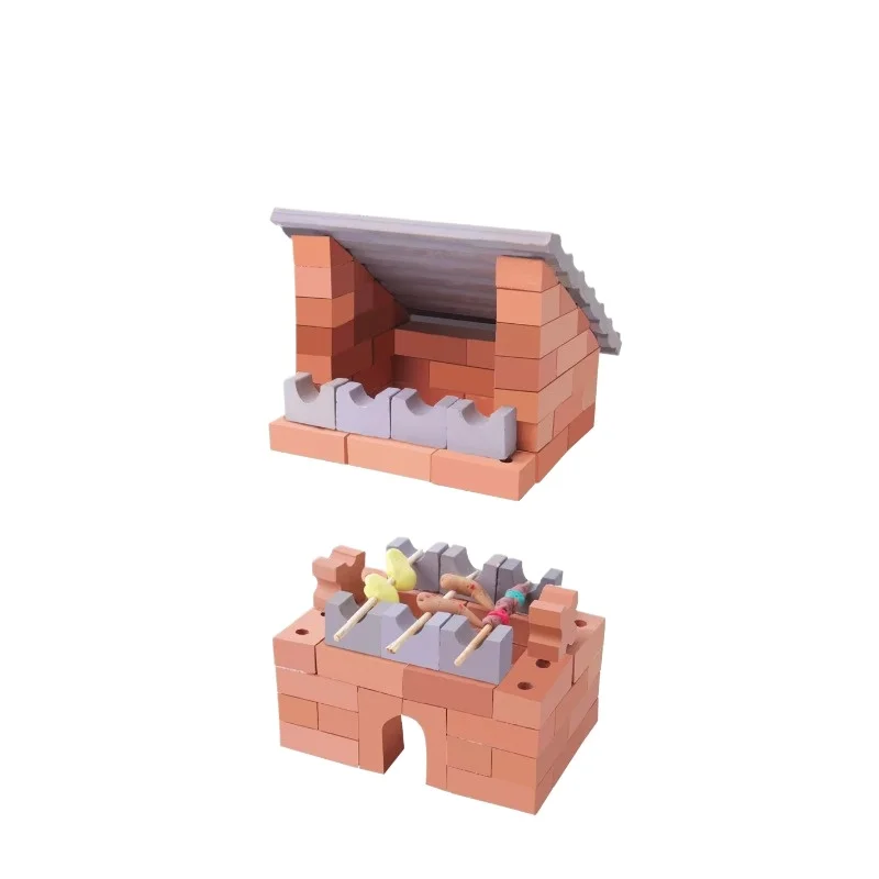 

Garden House Other Children's Educational Toys Birthday Play Cement 100 Pieces House Building Kit Building Mini Brick