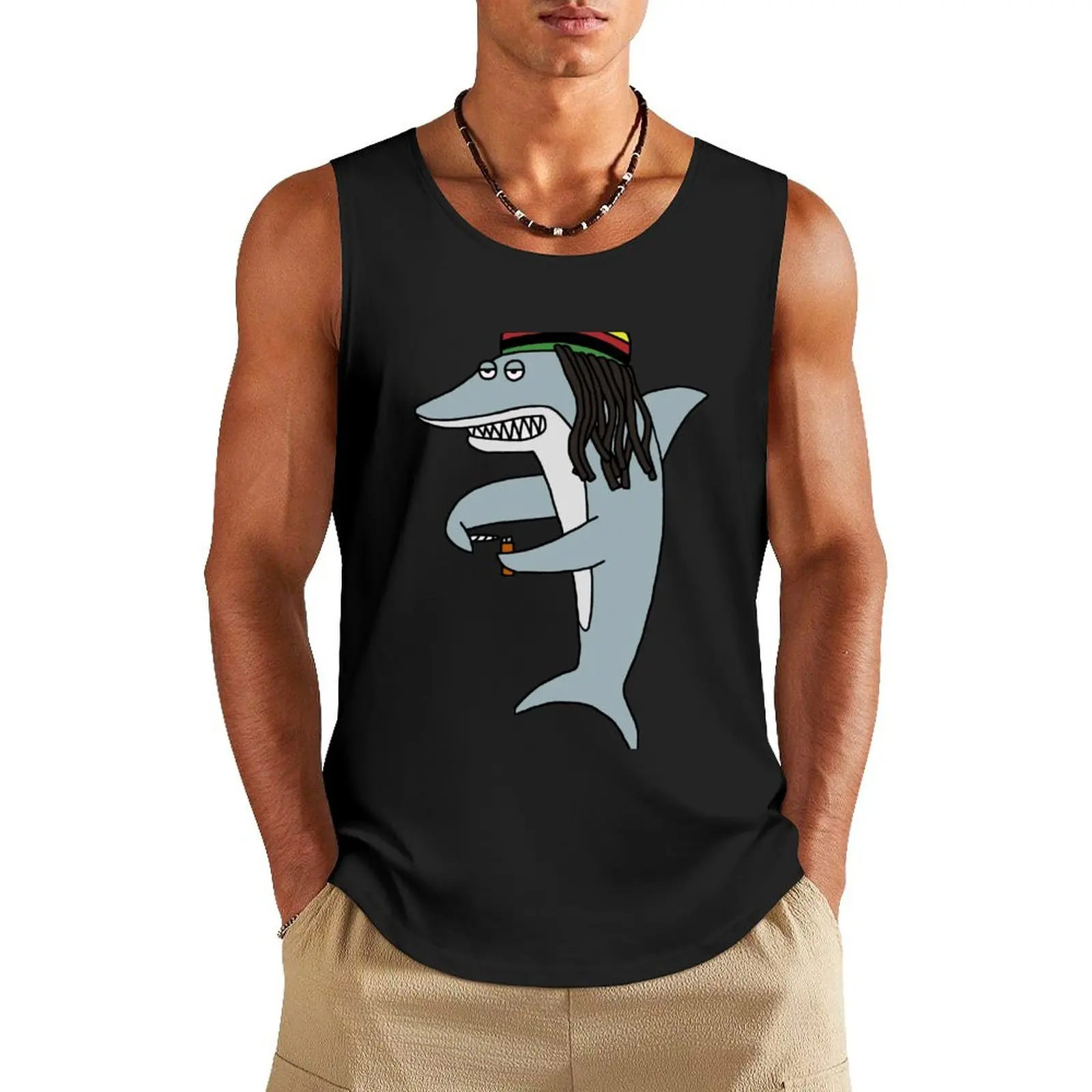 

Reggae Shark Tank Top gym Men's t-shirts mens gym clothes cotton t-shirts man